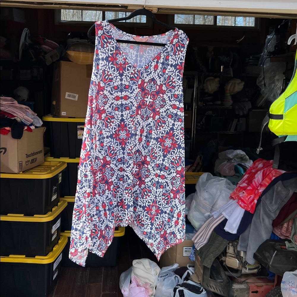 Women's "SJS" Size 1X Paisley Sleeveless Dress GUC ❤️